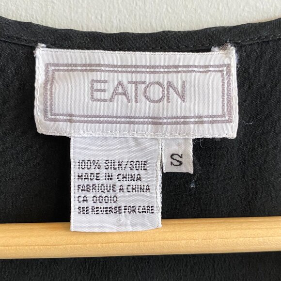 100% Silk Vintage Black Tank Top Blouse Minimalist Classic Staple 90s Faded - Picture 2 of 9